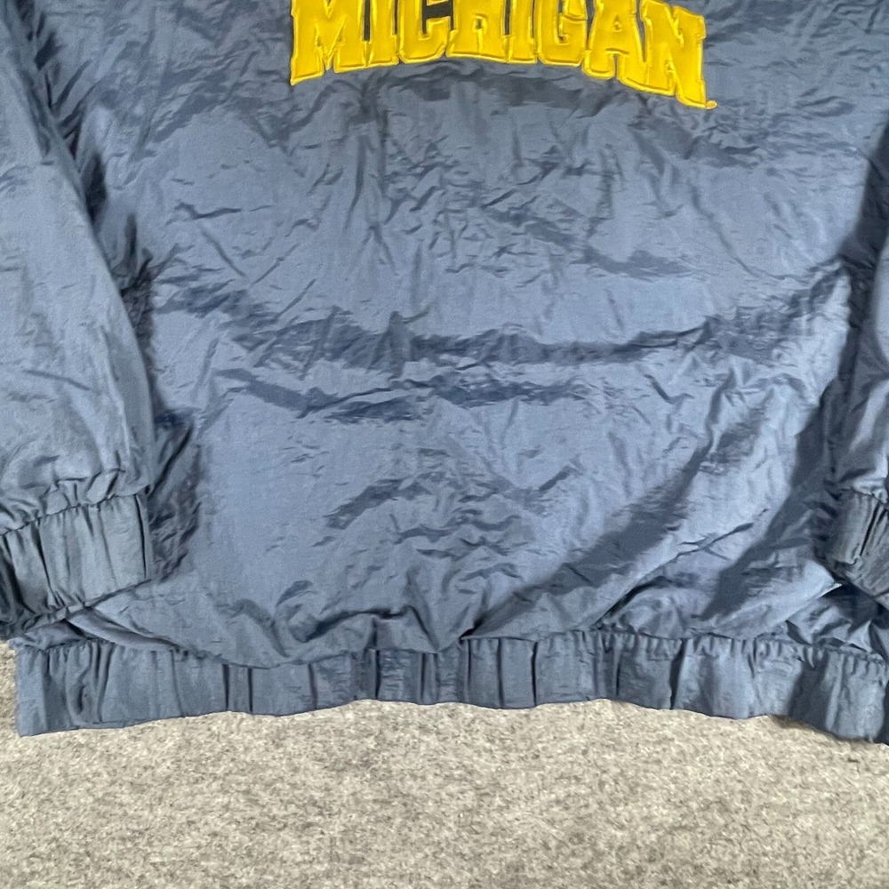 VTG Michigan Wolverines Jacket Mens XL Blue Pullover Windbreaker Football 90s - Picture 9 of 15